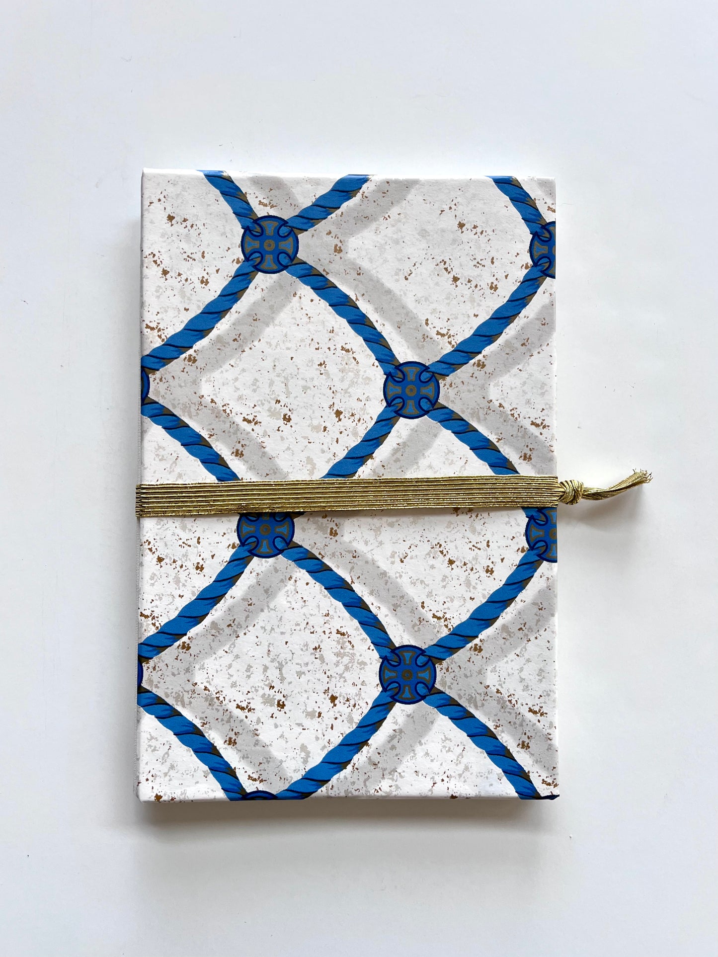 Handmade Fine Art Journal with Vintage Sapphire Medallion Wallpaper