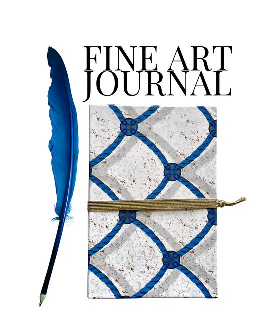 Handmade Fine Art Journal with Vintage Sapphire Medallion Wallpaper